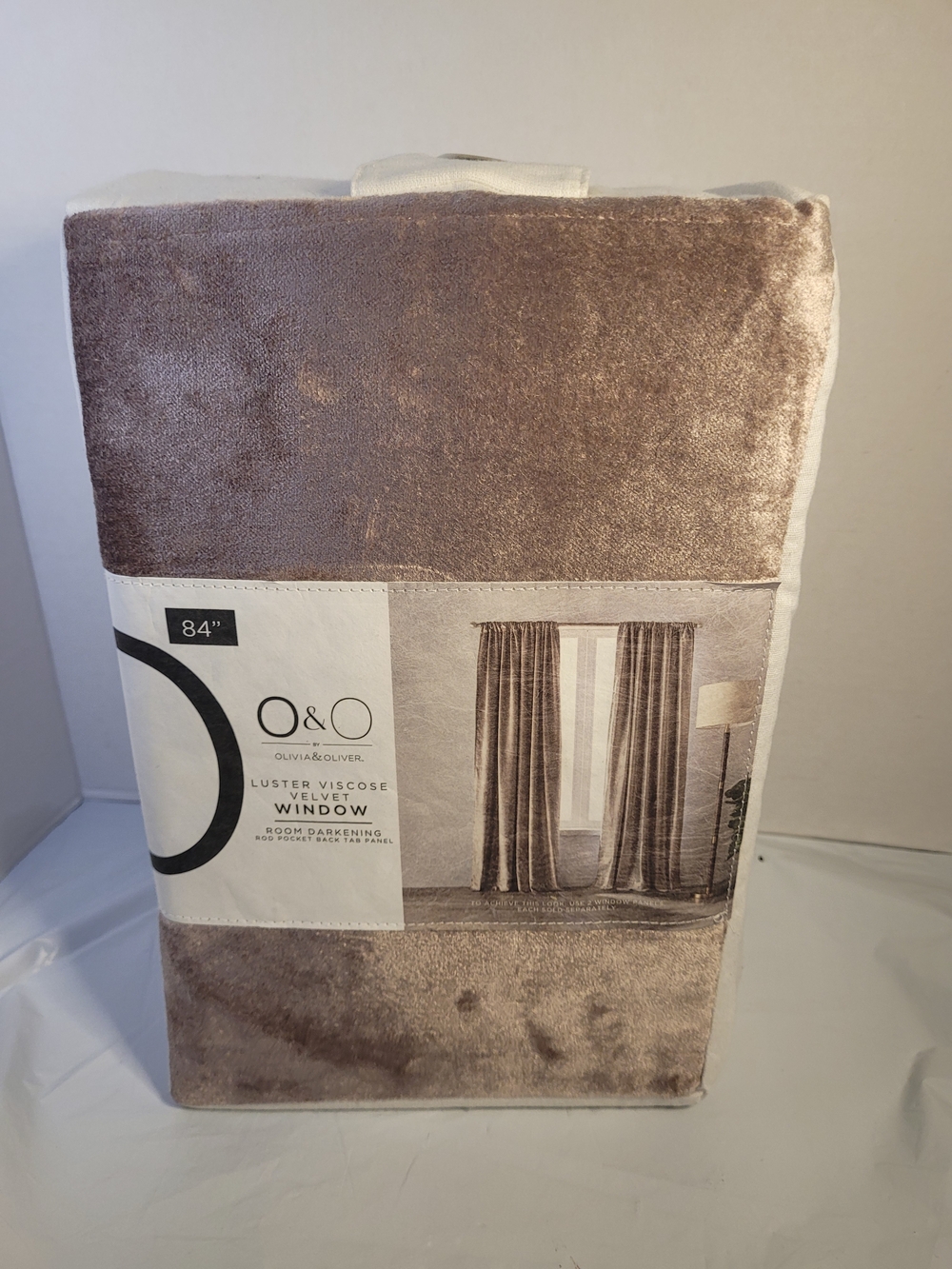 Olivia & Oliver viscous velvet curtains 84" Panel Room Darkening Lavender  (A1)